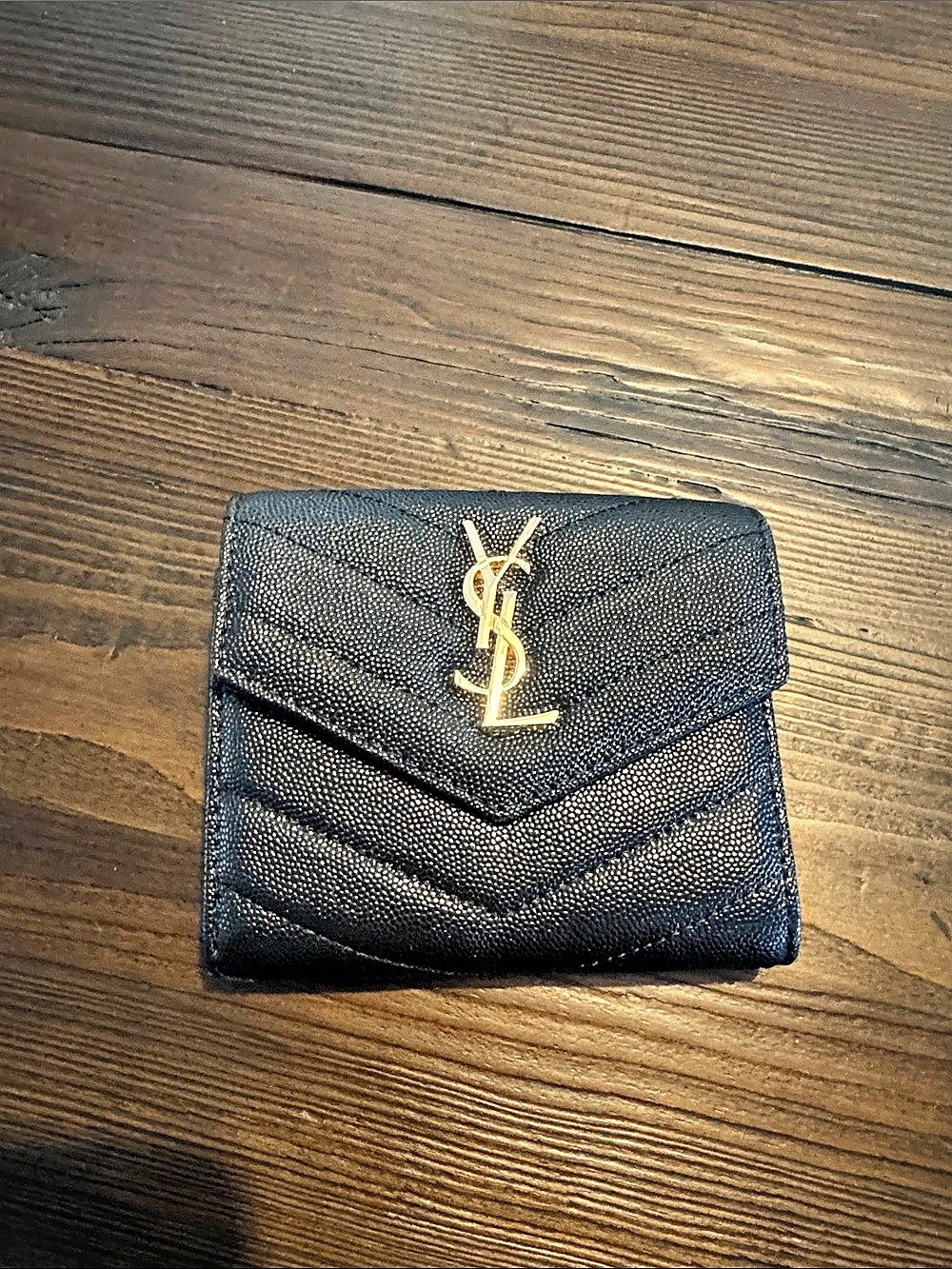 Saint Laurent Monogram Matelassé Wallet Black Quilted Wallet